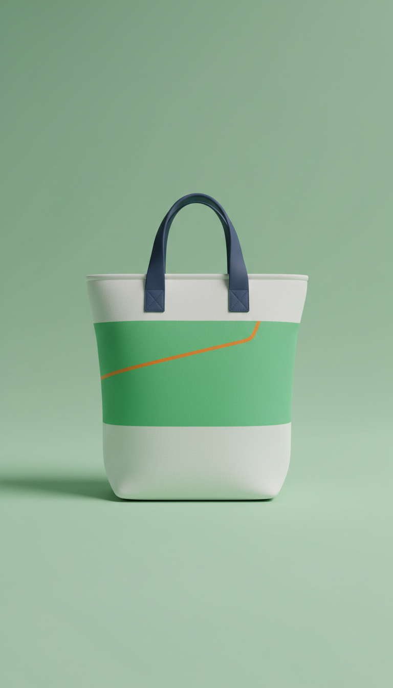 Color-blocked golf tote bag in fresh green and cloud white