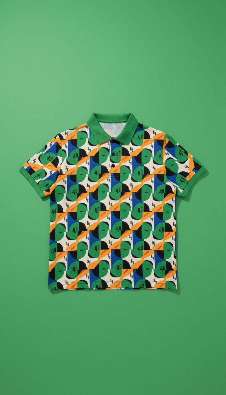 Graphic polo shirt with bold pattern